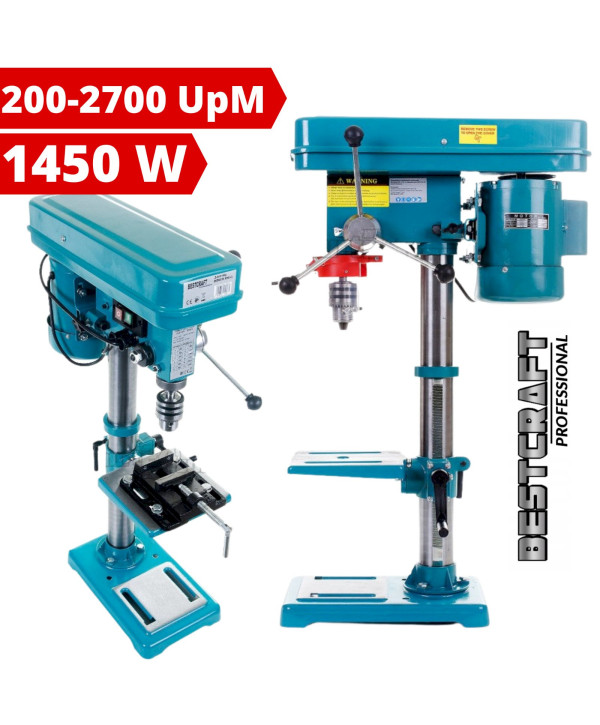 Tischbohrmaschine 1450W Standbohrmaschine Säulenbohrmaschine Schraubstock 12 Stufen