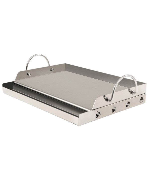 BBQ-TORO Edelstahl Grillplatte für Gasgrill und Holzkohlegrill 64 x 40,5 cm