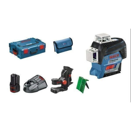 BOSCH Li­ni­en­la­ser SET GLL 3-80 CG + Halterung BM1 mit 1 Akku + Ladegerät + La­ser­ziel­ta­fel + L-Boxx LB4 4.0