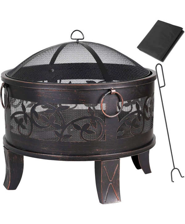 Gardebruk Brasero de jardin acier rond Ø67cm noir-bronze