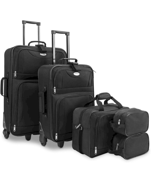 Monzana Ensemble de Valises 5 pcs Noir Trolley Set de Voyage