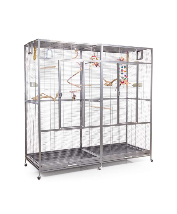 Montana Cages New Sydney ll Platinum Vogelvoliere für Wellensittiche, Finken, Kanarien, Nymphensittiche