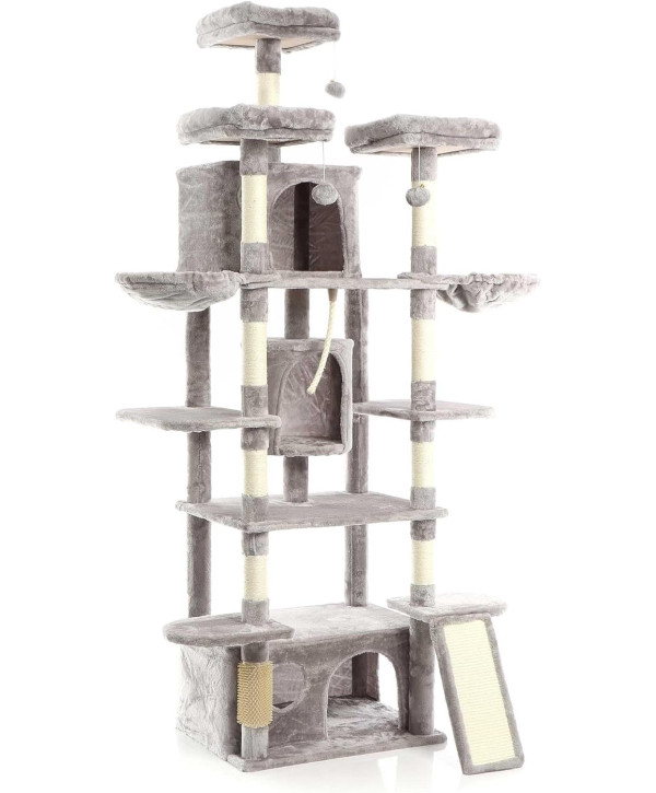 Fudajo Arbre à chat gris avec Sisal 198cm