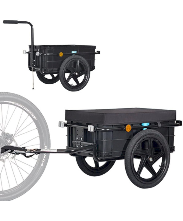 TIGGO Fahrrad Lastenanhänger & Handwagen 70 Liter Transportbox Fahrradanhänger