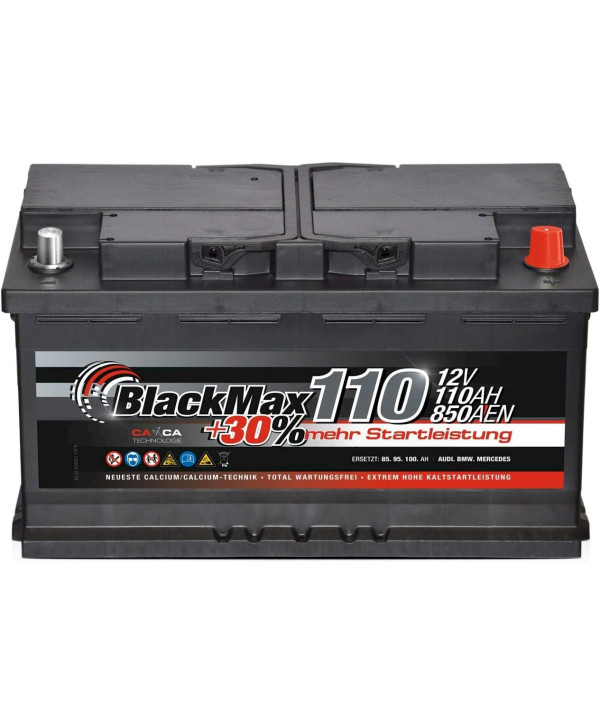 BlackMax Autobatterie 12V 110Ah 850A Starterbatterie