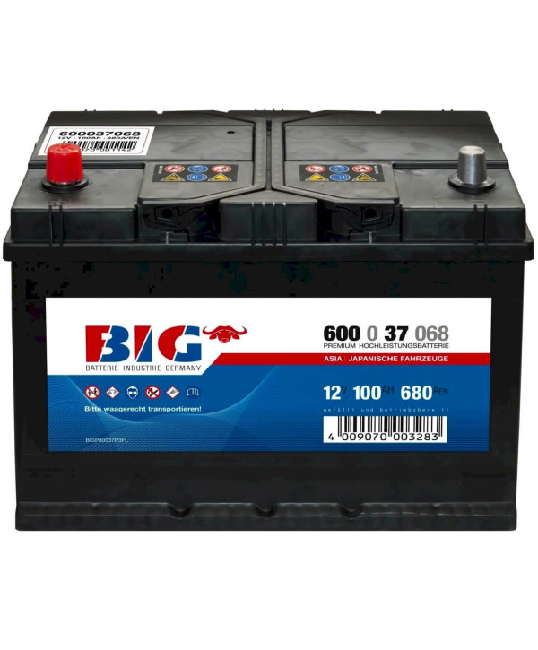 BIG Starterbatterie Japan Plus links 12V 100Ah ASIA Autobatterie