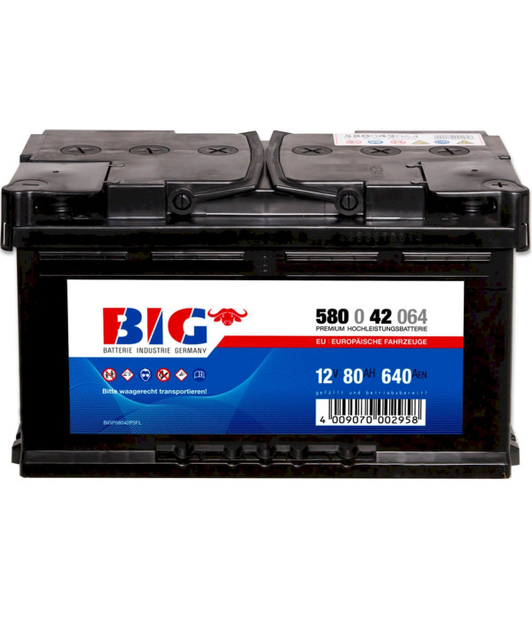 BIG Autobatterie 12V 80Ah Starterbatterie