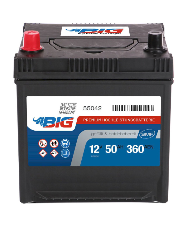 BIG Autobatterie 12V 50Ah Starterbatterie