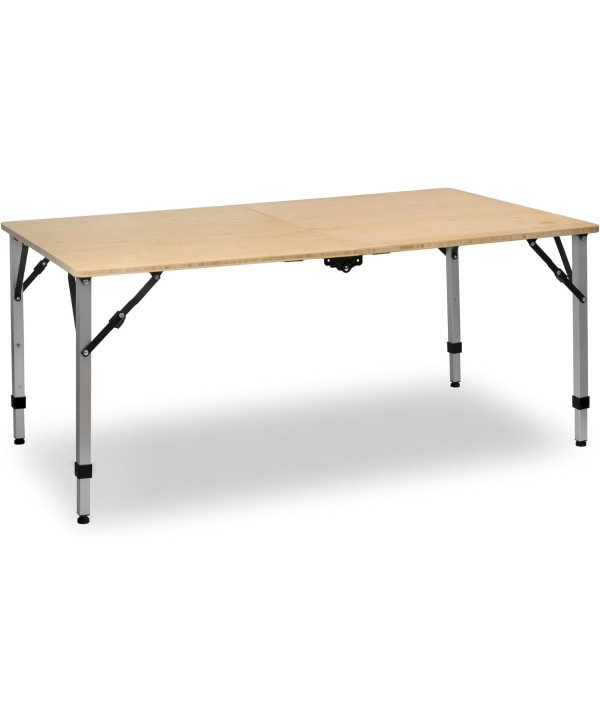 CampFeuer Table de camping en bambou 120 x 70 cm Table pliante