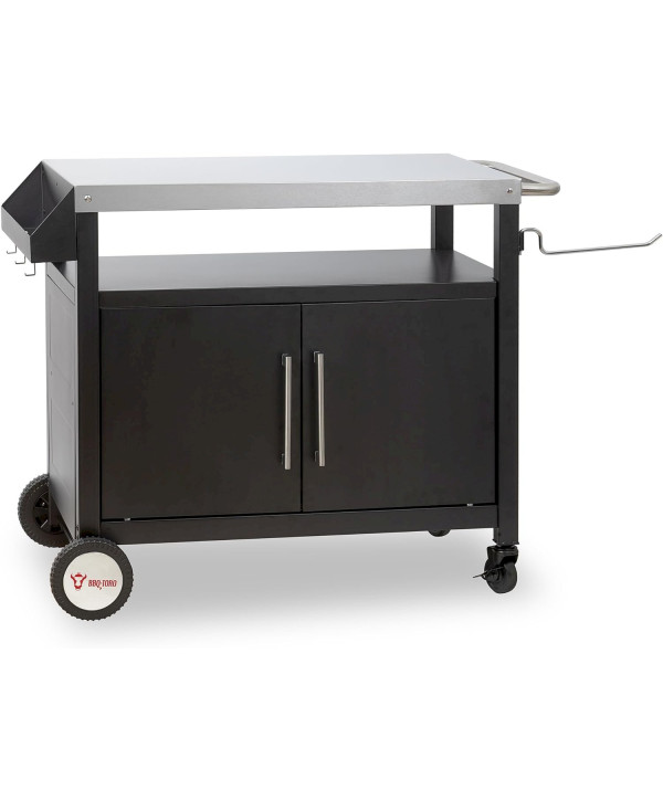 BBQ-Toro Grillwagen (103,5 x 59 x 81 cm) Silber/Schwarz Grilltisch mit großer Arbeitsfläche