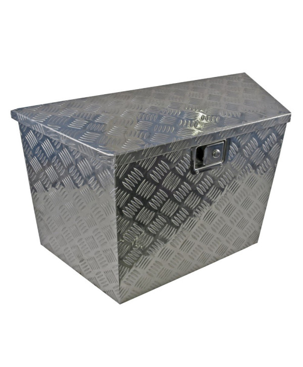 Deichselbox / Staubox aus Aluminium 830/540 x 360 x H490mm V-Form für PKW Anhänger