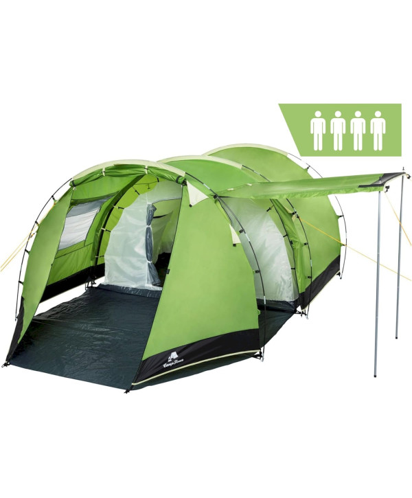 CampFeuer Tente Tunnel pour 4 Personnes Super+ vert / noir