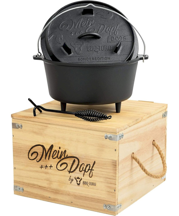 BBQ-Toro Dutch Oven "Mein Dopf" 9,0 L inkl. Holzkiste