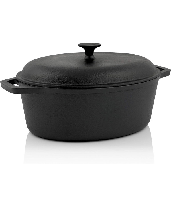 BBQ-Toro Cocotte en fonte avec couvercle 6,4 l 33 x 26 cm