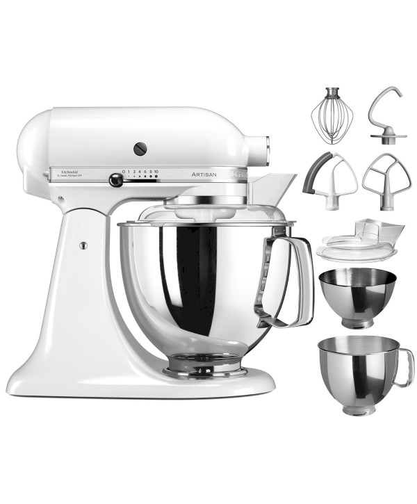 KitchenAid Artisan 5KSM175PS EWH Küchenmaschine mit kippbarem Motorkopf - weiss