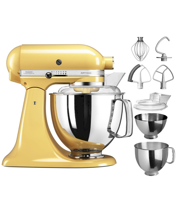 KitchenAid Artisan 5KSM175PS EMY robot pâtissier à tête inclinable - jaune pastel