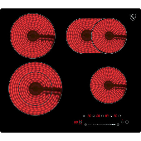 K&H 4 Zonen SLIDER Control Glaskeramikkochfeld 59cm Elektro Autark NC-7206SL