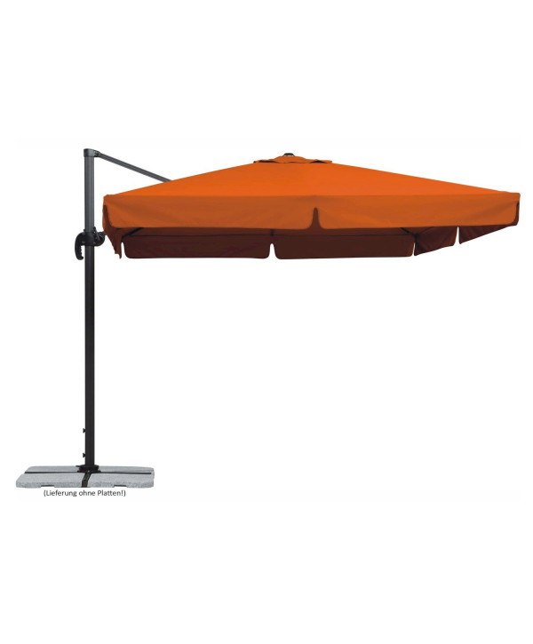 Schneider Rhodes parasol déporté 300x300cm terracotta