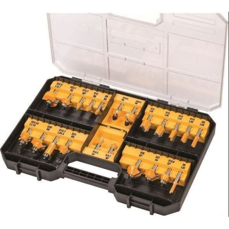 DeWALT Jeu de fraises 22 pièces, 8 mm, en coffret - DT90017-QZ