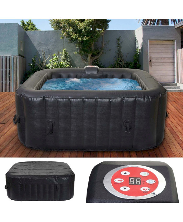 Mendler HWCE32 Whirlpool 6 Personen In-/Outdoor 185x185cm