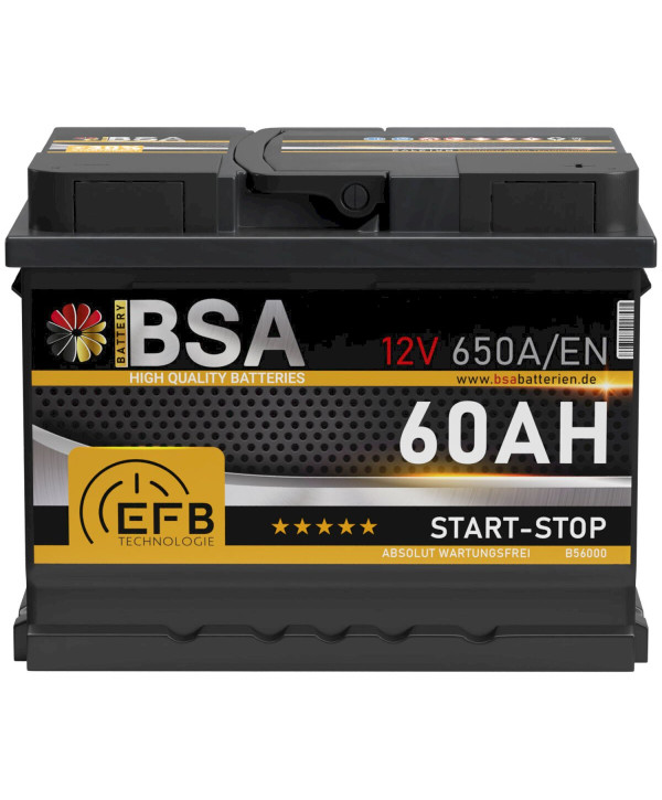 BSA EFB Autobatterie 60Ah 12V Starterbatterie