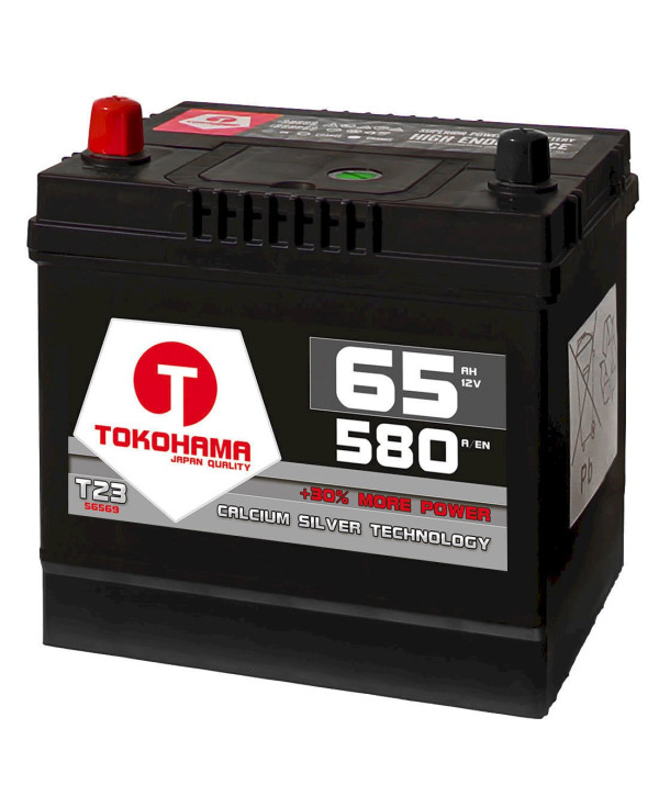 TOKOHAMA Autobatterie 65Ah 580A/EN Asia Japan Starter Batterie Plus Pol Links