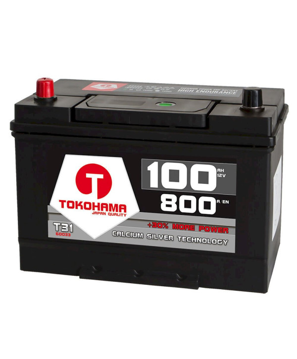 TOKOHAMA Autobatterie 100Ah 800A/EN Asia Japan Starter Batterie Plus Pol Links