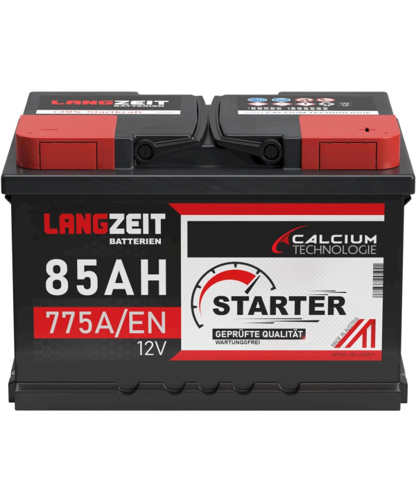 LANGZEIT Autobatterie 12V 85Ah Starter Batterie