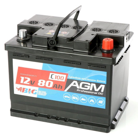 BIG Professional AGM 12V 80Ah C100 Versorgungsbatterie Solarbatterie Mover Caravan