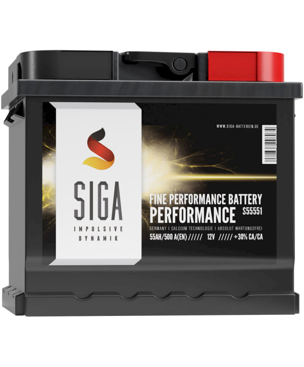 SIGA Autobatterie 55Ah 12V 500A/EN Starterbatterie