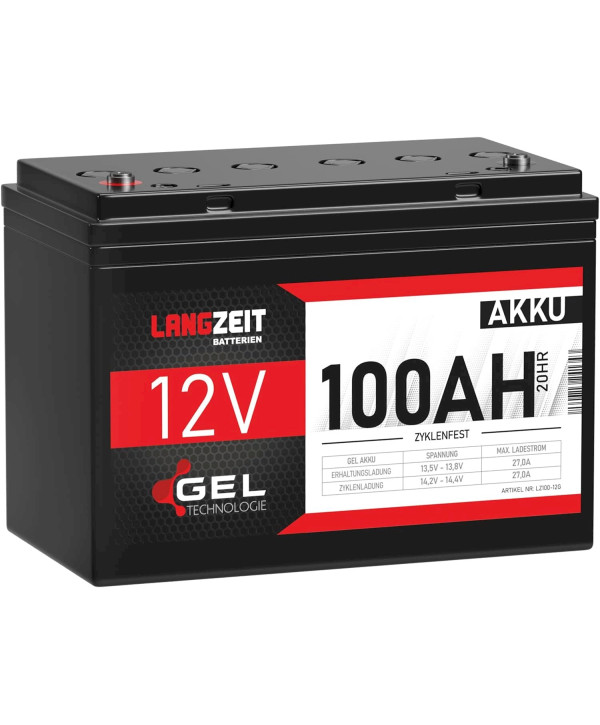 Langzeit Gel Akku 12V 100Ah Versorgungsbatterie