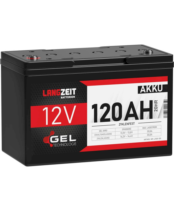 Langzeit Gel Akku 12V 120Ah Versorgungsbatterie