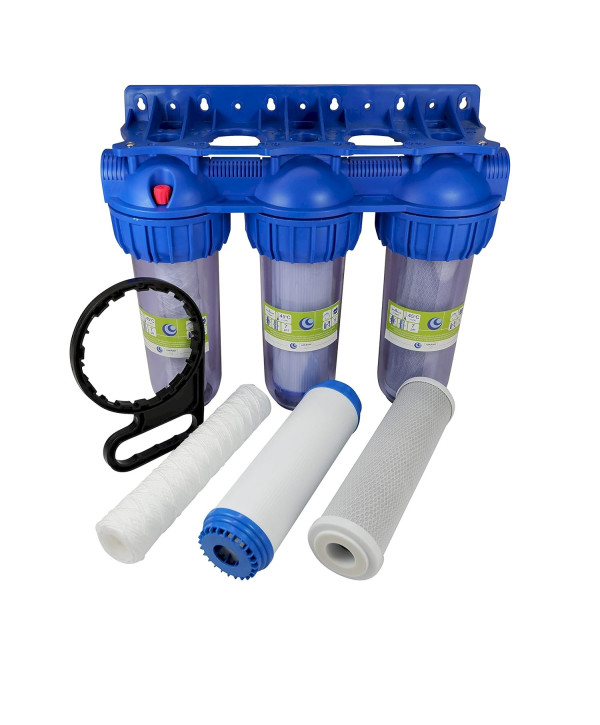 CHM 3-Stufen Vorfilter System Wasserfilter 1Zoll IG für Wasserversorgung Haus/Garten