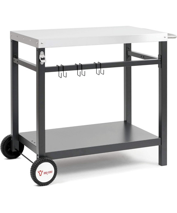 BBQ-Toro Chariot pour barbecue (85x50x81 cm) Table d'appoint