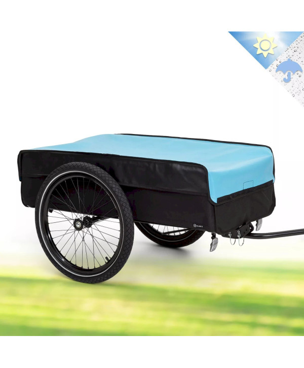 Klarfit Companion Lastenanhänger Blau 67x53x185cm Fahrradanhänger Handwagen Transporter 50L 40 kg