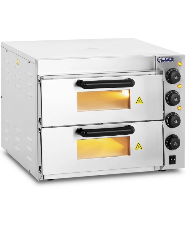 Royal Catering RCPO-3000-2PS-1 double four à pizza jusqu'à 350 °C