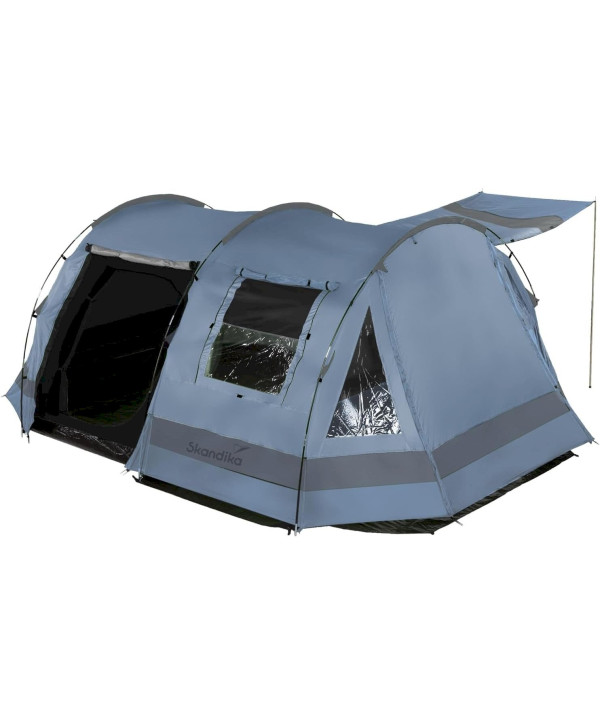 SKANDIKA Kambo Tente camping familiale tunnel 4 Pers. Bleu/Noir