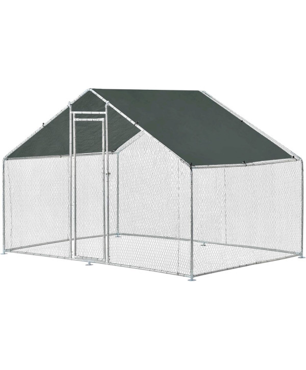 Enclos pour animaux 3x2x2m avec auvent solaire et porte 170x62cm