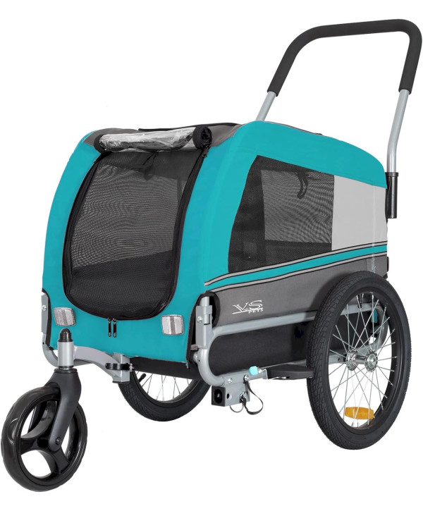 TIGGO VS Pets M Hundefahrradanhänger + Jogger 2 in 1 Hundeanhänger MEDIUM Fahrradanhänger Blau