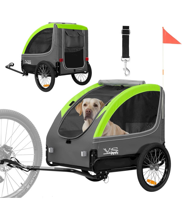 TIGGO VS Pets Large Hundeanhänger Fahrradanhänger Grün GRAU