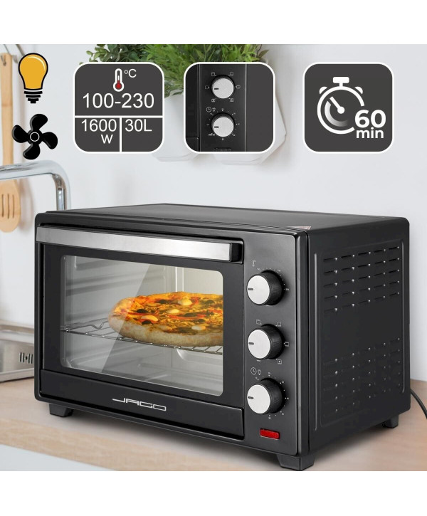 Jago Mini Four Electrique avec Convection 30 Litres 1600W