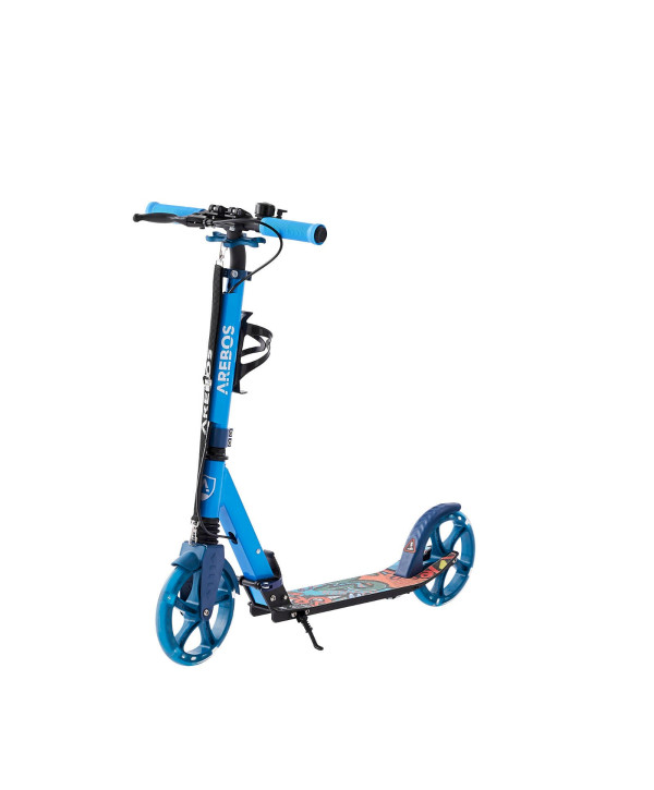 AREBOS Trottinette Scooter avec pneus LED - Bleu