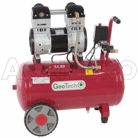 Leiser elektrischer Kompressor 50 Lt oilless GeoTech S-AC 50-10-15C - Motor 1.5 PS