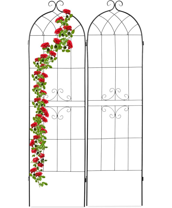 Rankgitter Metall Rosengitter Rankhilfe 2er Set 180x50x1,5cm