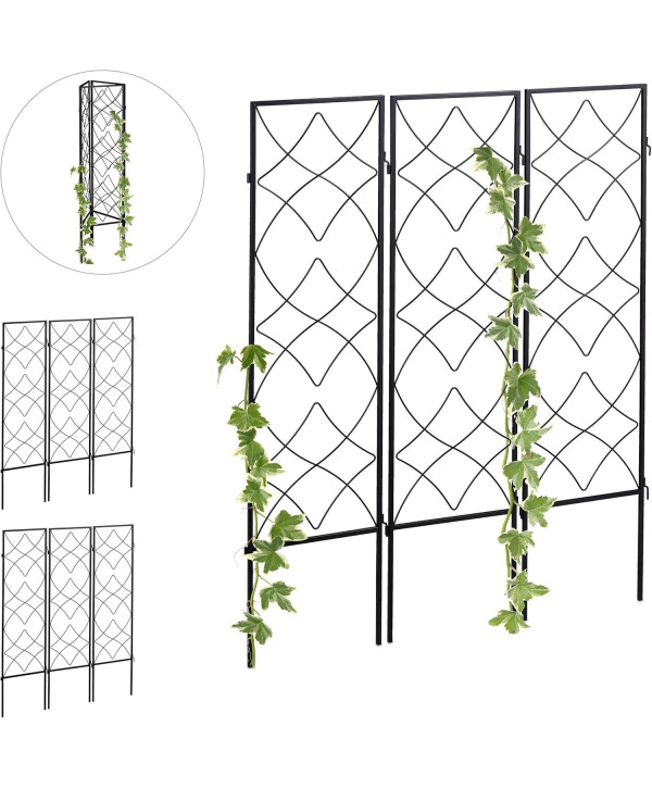 9x Treillis de Jardin 122x31x1cm support pour Plantes grimpantes