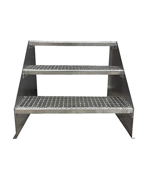 3 Stufen Standtreppe Breite 60cm Höhe 63cm Stahltreppe freistehend Verzinkt