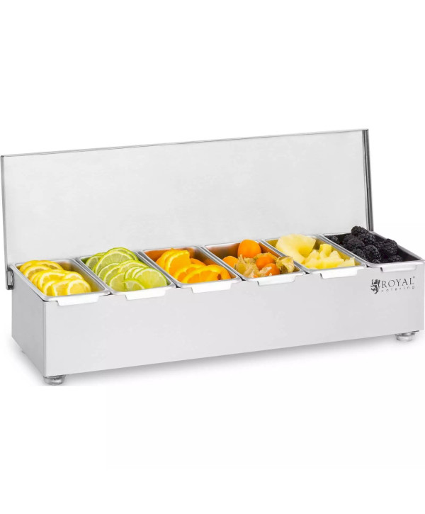 Royal Catering Présentoir à récipients inox 6 x 450 ml