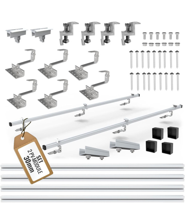 Photovoltaik Solarpanel Halterung 2x Montage Set Ziegeldach Befestigung PV 30mm