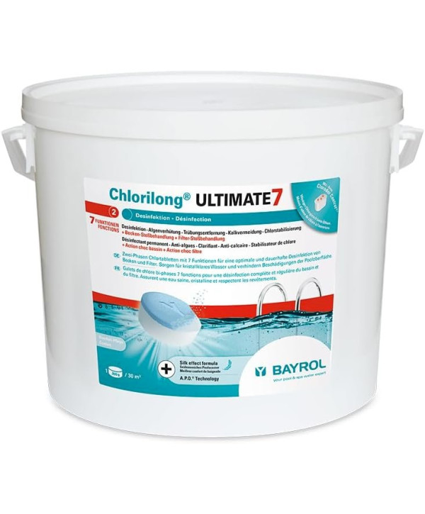 Bayrol Chlorilong Ultimate 7 (10,2 kg) Zwei-Phasen Chlor Tablette mit 7 Funktionen