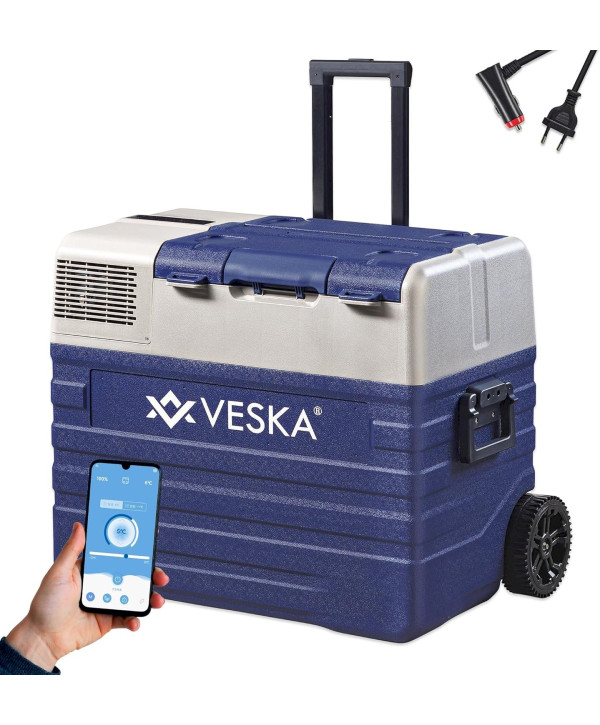 Kompressor Kühlbox mobile Kühltruhe elektrisch für Auto Camping Boot Kühlschrank 52L BLAU